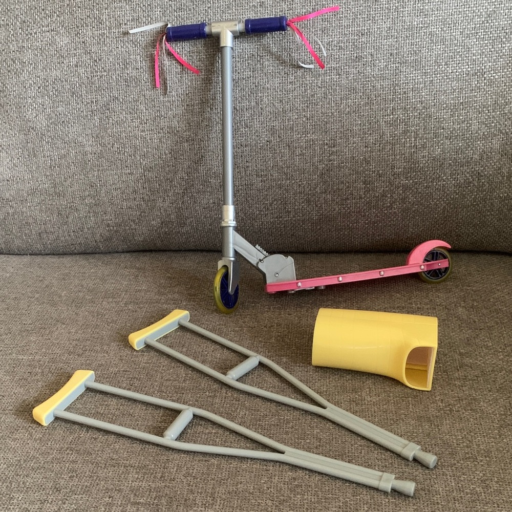 American Girl Doll Scooter Crutches and Cast Accessories for 18” Dolls